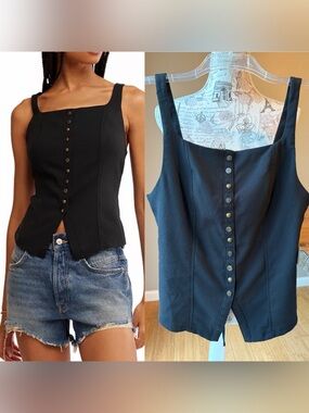 Free People A Moment in Time Vest in Black